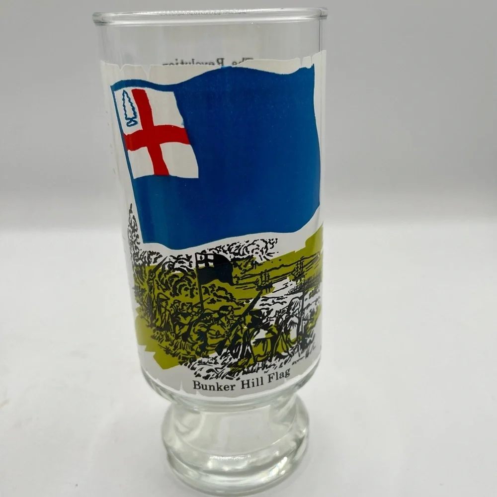 Set of 4 Vintage Flag Glasses with Fleur-de-lis and Naval Flags